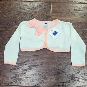NWT Janie & Jack 6-12 mo pink & white sweater